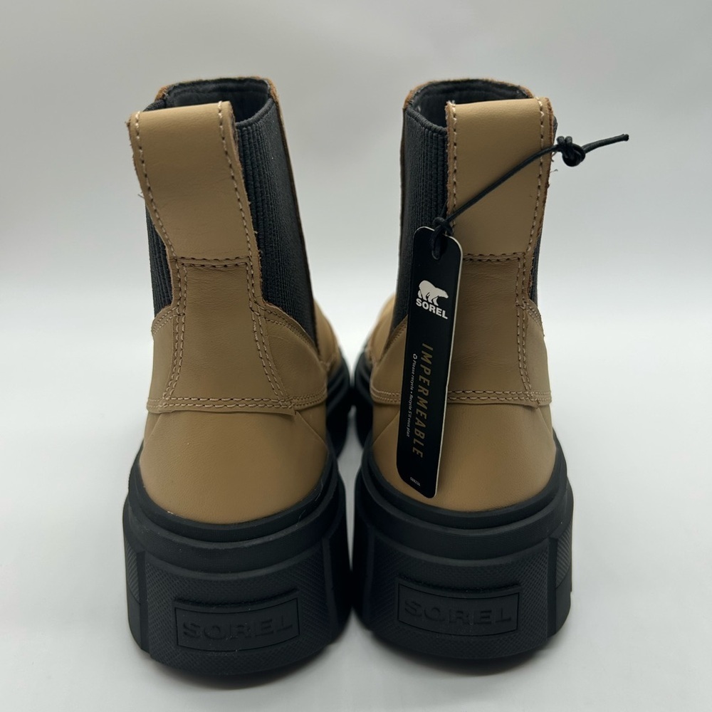 Sorel Caribou X Chelsea WP Tan Waterproof Chunky Lug Boots Women’s 11 New In Box - Picture 8 of 15